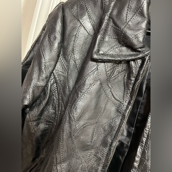 Genuine Leather patchwork Jacket PTP 19.5” - Picture 8 of 17